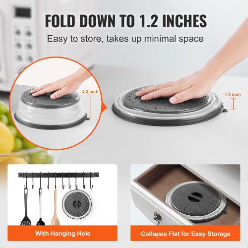 2PCS Microwave Splatter Covers 104 Collapsible Microwave Lid for Food