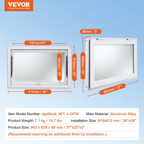 Concession Window for Food Truck 36x24 Aluminum Alloy Food Truck Service