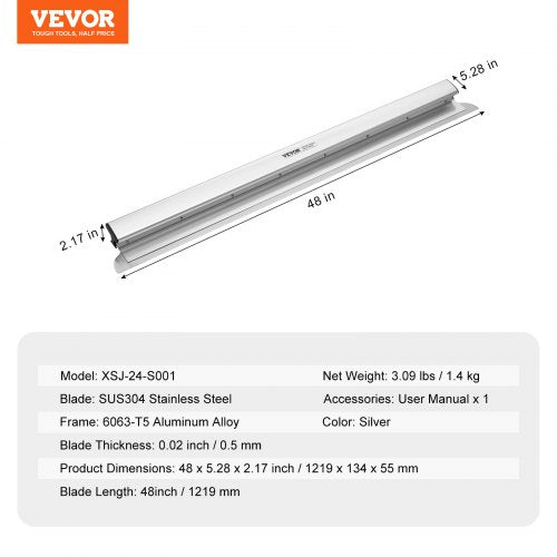 Drywall Skimming Blade48 inch Smoothing Knife Stainless Steel Blade