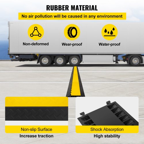 5 Channel Cable Protectors Extreme Rubber Cable Ramps Heavy Duty Protective
