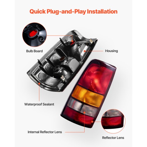 Tail Light Assembly Compatible with 19992003 Chevy Silverado 19992006 GMC
