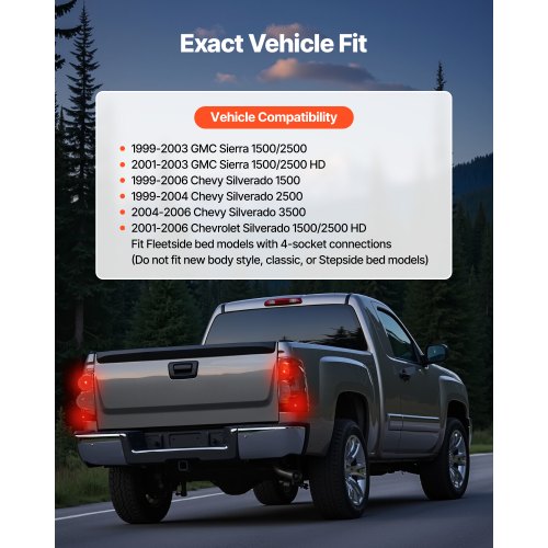 Tail Light Assembly Compatible with 19992006 Chevy Silverado 1500 2500