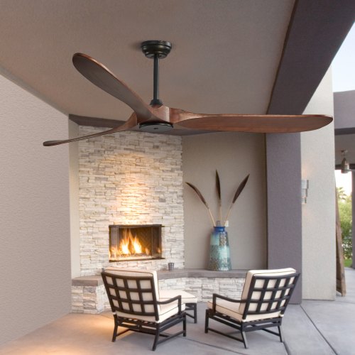 72 Inch Ceiling Fan without Light 6Speed Remote Control 3WoodBlade