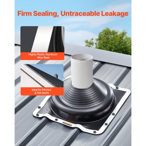 2 Pcs Roof Pipe Flashing Boots Fit Pipe OD 634 to 14 Flexible EDPM