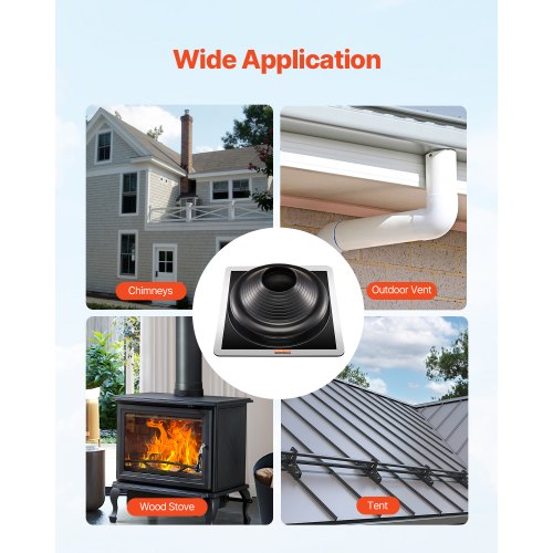 2 Pcs Roof Pipe Flashing Boots Fit Pipe OD 634 to 14 Flexible EDPM