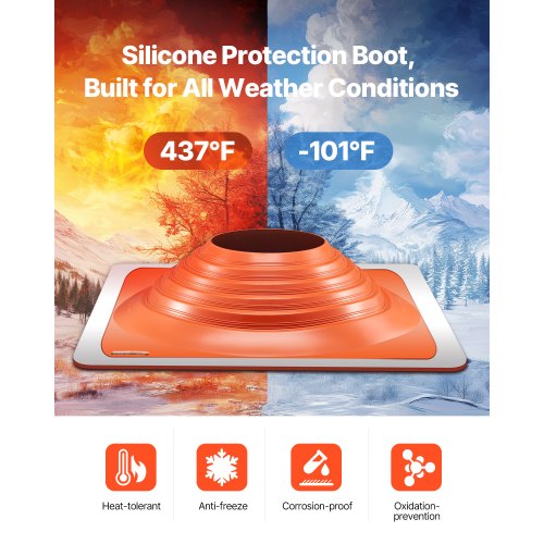 Roof Pipe Flashing Boot Fit Pipe OD 10 to 18 Flexible Silicone Roofing