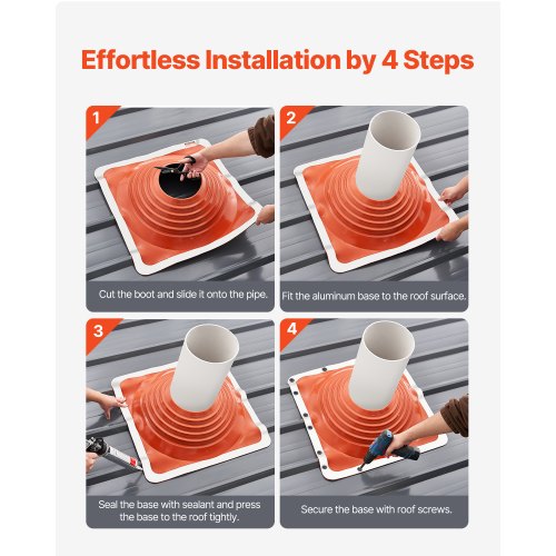 Roof Pipe Flashing Boot Fit Pipe OD 10 to 18 Flexible Silicone Roofing