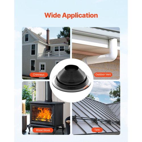 2 Pcs Roof Pipe Flashing Boots Fit Pipe OD 6 to 11 Flexible EDPM Roofing