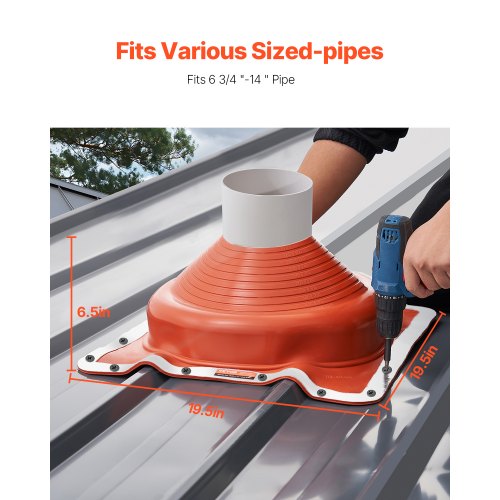 2Pcs Roof Pipe Flashing Boots Fit Pipe OD 634 to 14 Flexible Silicone
