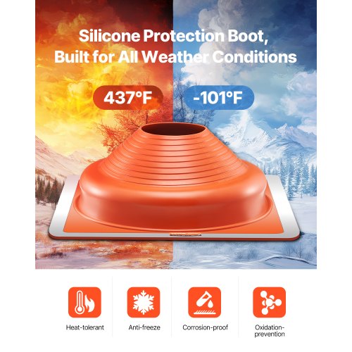 2Pcs Roof Pipe Flashing Boots Fit Pipe OD 634 to 14 Flexible Silicone