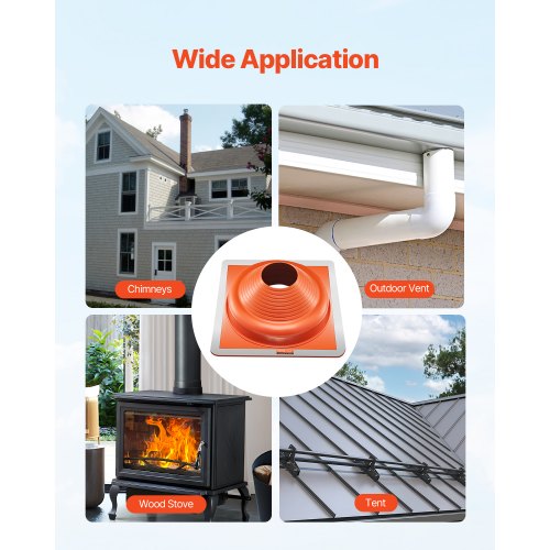 2Pcs Roof Pipe Flashing Boots Fit Pipe OD 634 to 14 Flexible Silicone