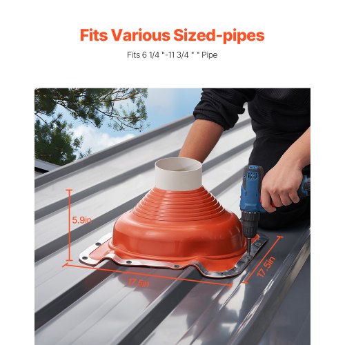 2 PCs Roof Pipe Flashing Boots Fit Pipe OD 614  1134 Flexible