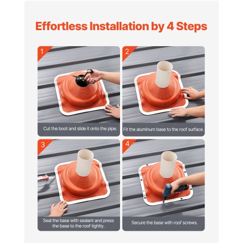 2 PCs Roof Pipe Flashing Boots Fit Pipe OD 614  1134 Flexible