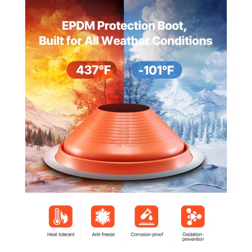 Roof Pipe Flashing Boot Fit Pipe OD 10 to 19 Flexible Silicone Roofing