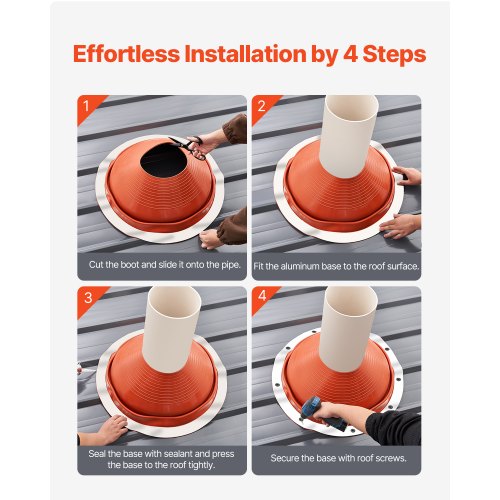 Roof Pipe Flashing Boot Fit Pipe OD 10 to 19 Flexible Silicone Roofing