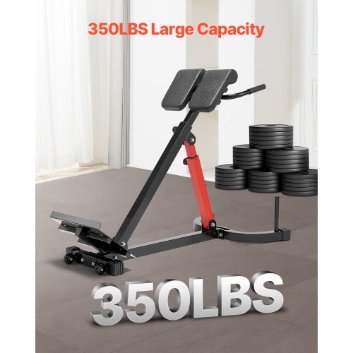Roman Chair Hyperextension Bench 350 lbs Adjustable Extension Machine