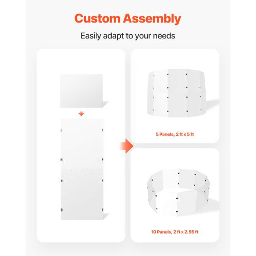 Drum Shield 5 Panels 2 ft x 5 ft Portable Acrylic Drum Cage with Zinc Alloy