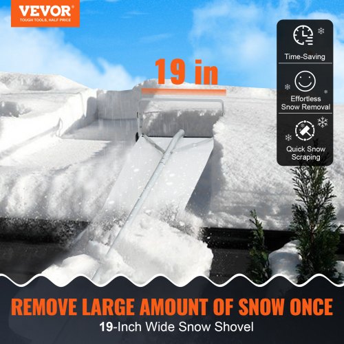 Snow Roof Rake 30ft Reach Aluminium Roof Shovel with Slide Cloth Premium
