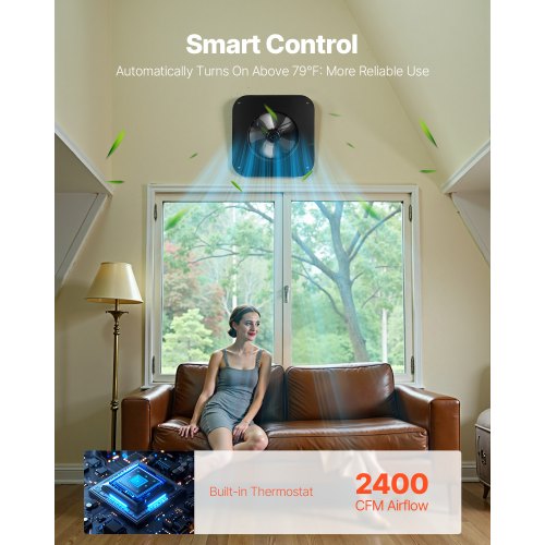 Roof Attic Exhaust Fan 35W Smart Solar Roof Ventilation Fan Auto