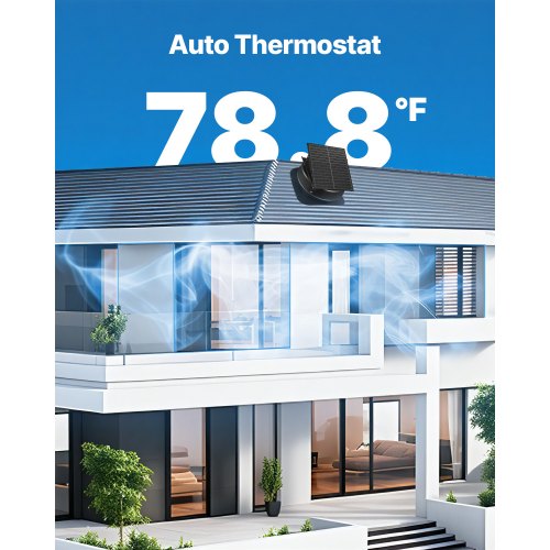 Roof Attic Exhaust Fan 35W Smart Solar Roof Ventilation Fan Auto