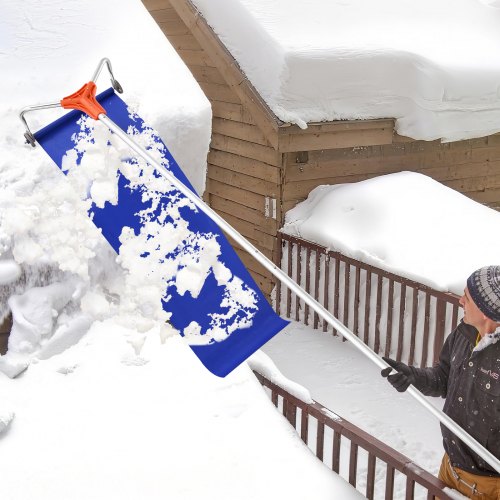 Snow Roof Rake 17 in Aluminum Blade 41172 ft Adjustable Roof Snow