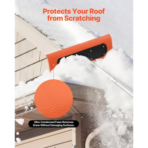 Snow Roof Rake 17.7 in Foam Blade 73184 ft Adjustable Roof Snow