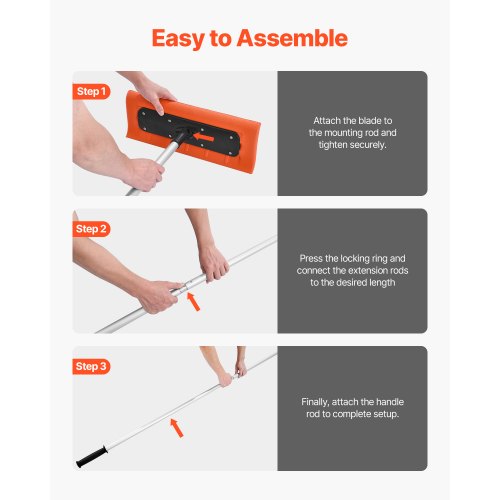 Snow Roof Rake 17.7 in Foam Blade 73184 ft Adjustable Roof Snow