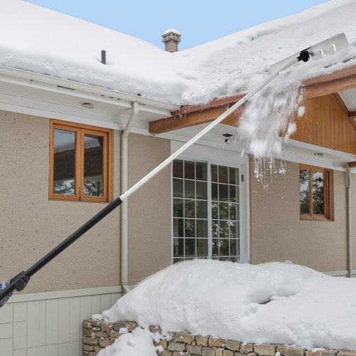 Snow Roof Rake 26 in Aluminum Blade 7520 ft Adjustable Roof Snow Scraper