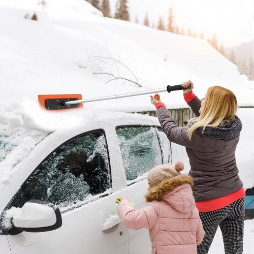 Snow Roof Rake 4ft Long Reach Car Roof Snow Scraper 17.7 in Foam Blade for No