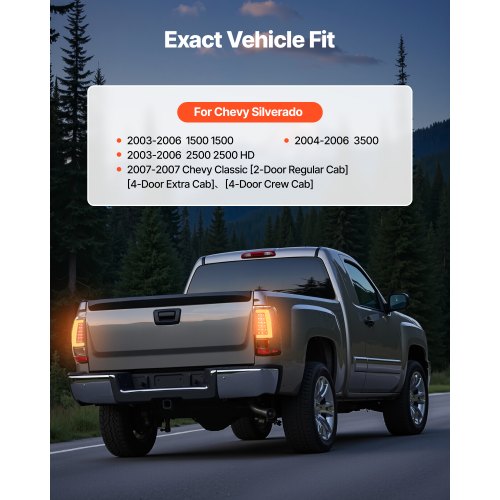 Tail Light Assembly Compatible with 20032006 Chevy Silverado 1500 1500 HD