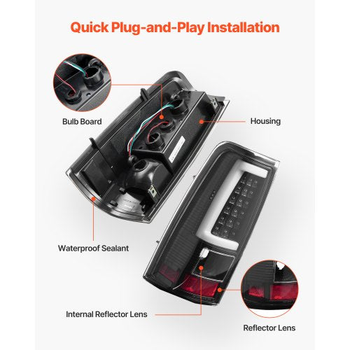 Tail Light Assembly Compatible with 20032006 Chevy Silverado 1500 1500 HD