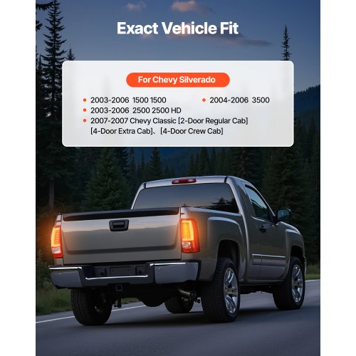 Tail Light Assembly Compatible with 20032006 Chevy Silverado 1500 1500 HD 1
