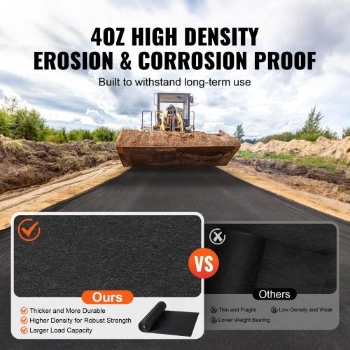 Driveway Fabric 3x100FT Non Woven Geotextile Fabric for Landscaping Heavy