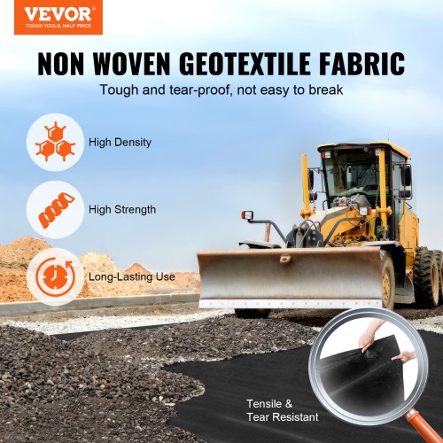 Non Woven Geotextile Fabric Under Gravel 6x50FT 8OZ Driveway Fabric