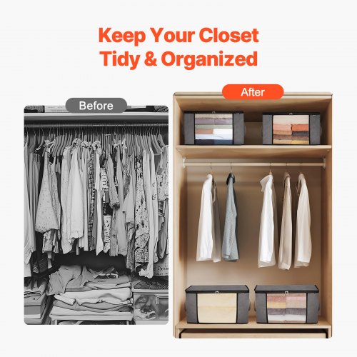 90L Large Storage Bags 6 Pack Clothes Storage Bin Foldable Closet