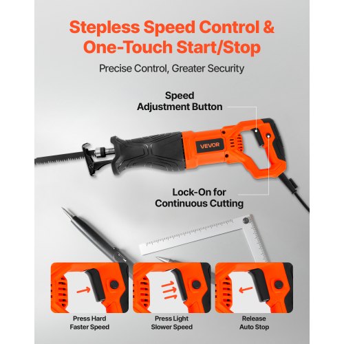 Corded Reciprocating Saw 120 Volt 7.5 Amp 2800 SPM Variable Speed 118