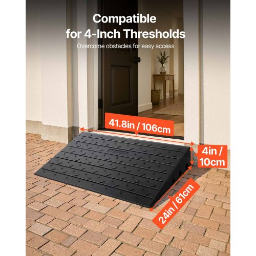 Rubber Threshold Ramp 4 Rise Threshold Ramp Doorway 3 Channels Cord