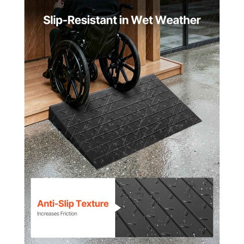 Rubber Threshold Ramp 4 Rise Threshold Ramp Doorway 3 Channels Cord