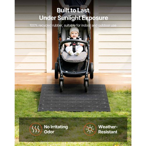Rubber Threshold Ramp 4 Rise Threshold Ramp Doorway 3 Channels Cord