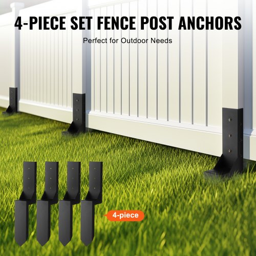 Fence Post Anchor Repair Kit 4 Pack Inner Diameter 35 x35 Inches Heavy