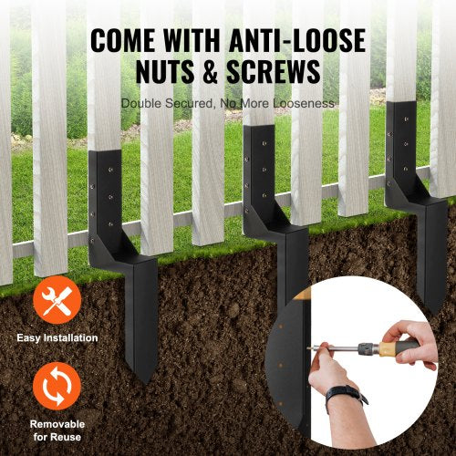 Fence Post Anchor Repair Kit 4 Pack Inner Diameter 35 x35 Inches Heavy