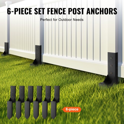 Fence Post Anchor Repair Kit 6 Pack Inner Diameter 35 x35 Inches Heavy