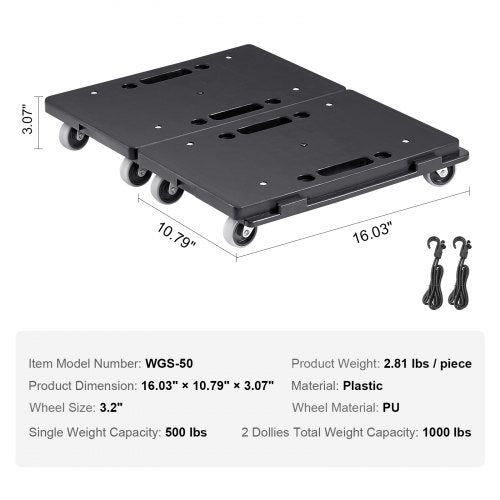 Furniture Dolly 500 lbs Capacity Each Count Furniture Mover with Wheels