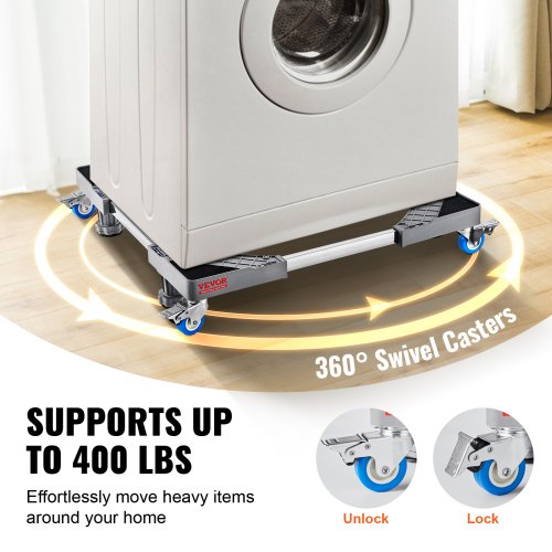 Mini Fridge Stand 400 lbs Load 4 Strong Feet 4 Locking Swivel Wheels
