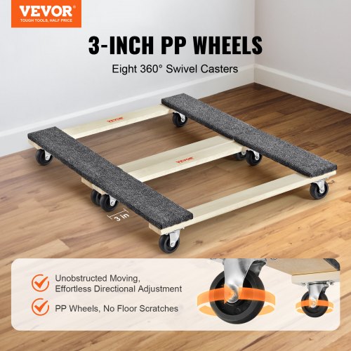 Furniture Dolly 1000 lbs Each Load Capacity 2 Packs 18 x 30 8 x 3 PP