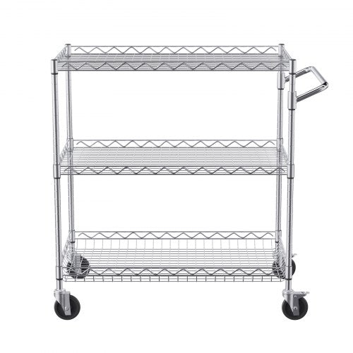 Kitchen Utility Cart 3 Tiers Wire Rolling Cart with 661LBS Capacity Steel