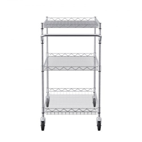 Kitchen Utility Cart 3 Tiers Wire Rolling Cart with 661LBS Capacity Steel