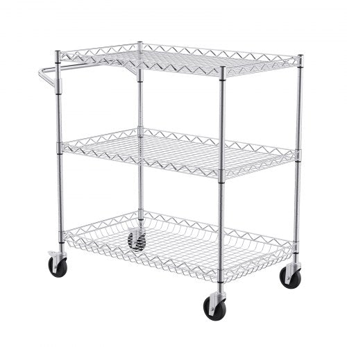 Kitchen Utility Cart 3 Tiers Wire Rolling Cart with 661LBS Capacity Steel