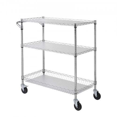 Kitchen Utility Cart 3 Tiers Wire Rolling Cart with 661LBS Capacity Steel
