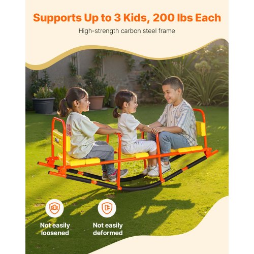 Kids Seesaw 200 lbs Load Capacity Metal Rocking Teeter Totter with Handles
